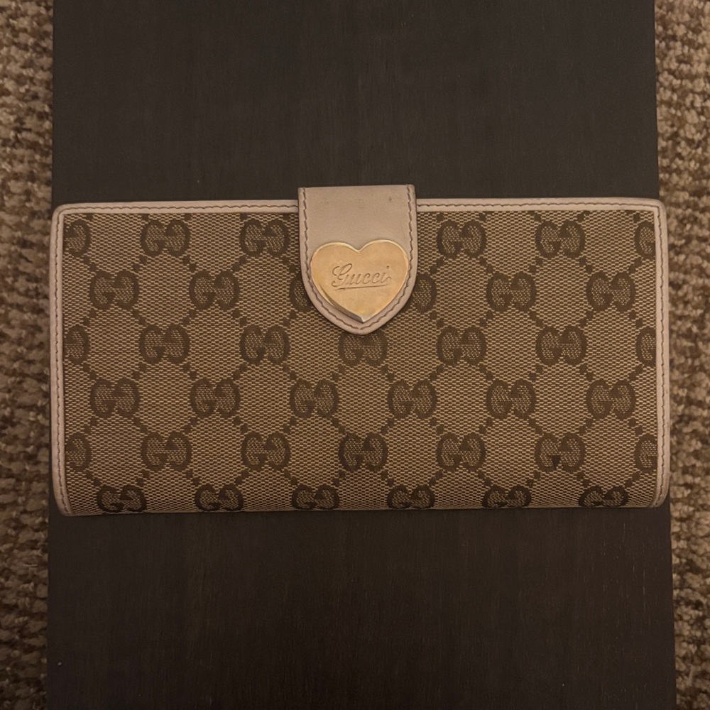 Gucci Tan and Brown Monogram Wallet